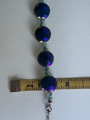 VTG Iridescent Faceted Bead Necklace Blue Purple Aurora Borealis Peacock Tones