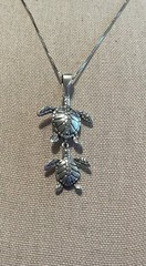 Vintage Sterling Silver Turtle Pendant And Necklace, 18” Chain, Mexico. 6 Grams