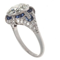 Art Deco Style 3.00 Ct Lab-Created Diamond Engagement Ring 925 Sterling Silver