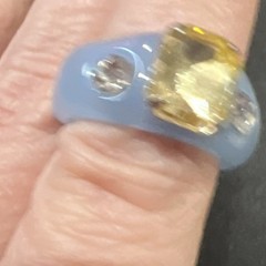 Lucite Plastic Ring Size 7.5