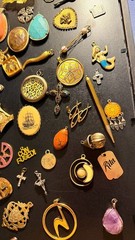 Vintage Assorted Mixed Media Jewelry Pendant Lot