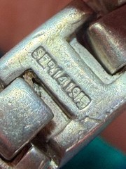 Vintage Bracelet Edwardian Blue Tennis Sterling Silver 7 Inches 1915 PJ