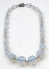 VTG LOUIS ROUSSELET France Graduated French Opaline Glass NECKLACE