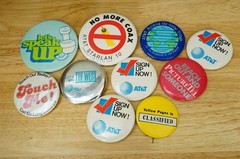 Vintage Advertising Lot Pinback Buttons AT&T Telephone Yellow Pages Starlan 10