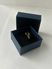 Vintage Green Cubic Zirconia Ring Gold Plated Womens Size 7.5