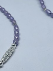 Fab 1950s Lavender Freshwater Pearls Necklace Orate Magnetic Clasp Japan VTG