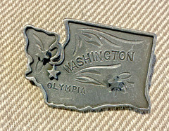 Vtg Pewter Torino WASHINGTON Trinket Box, Pin, Necklace, Pierced Earrings