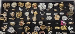 Vintage Mod Ring Lot Of 100. 23 Signed Kate Spade N.Y Avon Sterling Vendome