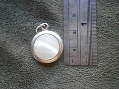 Mother of Pearl Sliding Vintage Sterling Silver Locket Charm Pendant 4.4g