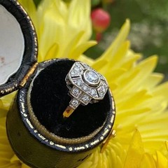 Vintage Art Deco Style Round Lab Created Diamond 14K White Gold FN Wedding Ring