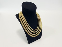 18K Yellow Gold Solid Bismark Chain Necklace 4.7mm 6mm 8mm Women Men 18″-24″