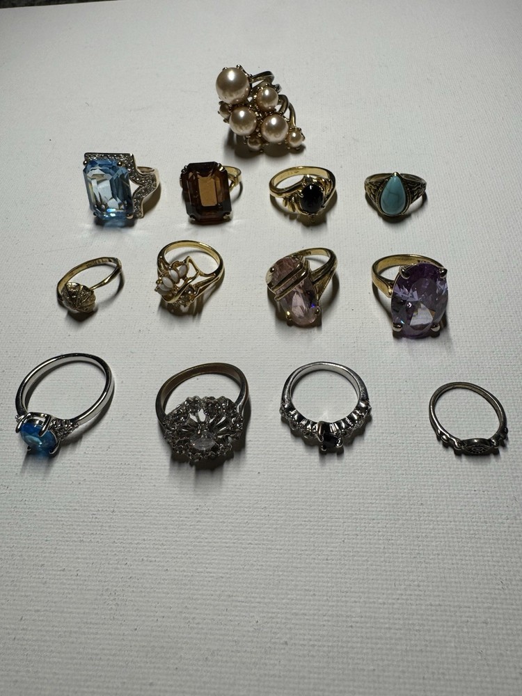 Lot Of 13 Vintage Rings Various Sizes