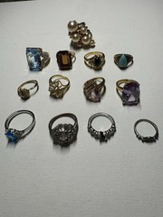 Lot Of 13 Vintage Rings Various Sizes