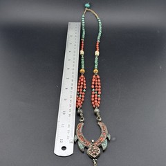 Vintage Turquoise, Coral Tibetan Nepali Beaded Handmade Necklace