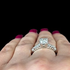 1950s Vintage Old GIA Cert. 0.96ct Diamond Platinum Engagement Ring Estate Gift