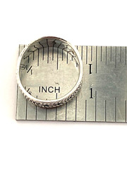 Vintage Marked 925 Sterling Silver ORB ROW Wide Band Ring Approx Size 8 1/2″