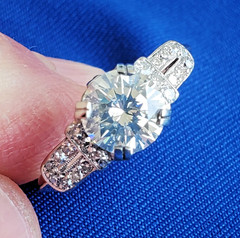 Original EARTH MINED DIAMOND Deco 2ct Engagement Ring Vintage PLATINUM Solitaire