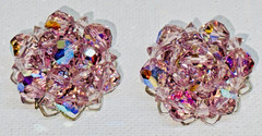LOT-10 PAIR VINTAGE CLUSTER BEAD EARRINGS-CRYSTAL-RS-GLASS-LUCITE-CLIP & PIERCED