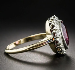 Art Deco Style Lab Created Pink Sapphire Diamond Wedding 14K White Gold FN Ring