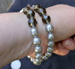 Vintage YSL Yves Saint Laurent Faux Baroque Pearl Necklace & Bracelet Set C46