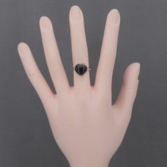Antique Handmade Heart Shaped Operculum Shell Ring WWII Sweetheart Jewelry 6.25