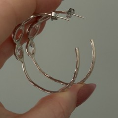 $595 Ippolita 925 Sterling Silver Clear Rock Candy Quartz 4 Stone Hoop Earrings