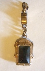 Victorian Style Pendant Fob Carnelian Onyx Estate Jewelry