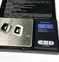 925 ATI Mexico Earrings Sterling Silver Black Onyx Art Deco Vintage 8.15g