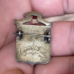 Antique Vtg Nisi Dominus Frustra England English Religious Hospital Pin Brooch