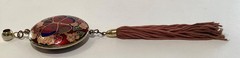 Vintage Asian Double Sided Butterfly Cloisonne Pendant Ornament With Tassel