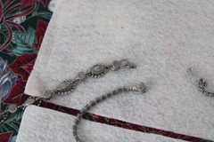 Weiss Vintage Icy Blue Carnival Glass Design Necklace, Earrings & Bracelet Set