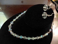 1970’s Aurora Boreallis necklace & Earrings.