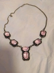 Vintage Pink Topaz Sterling Silver Necklace