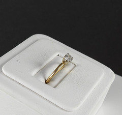 Vintage Ring Solid 14K Yellow Gold Solitaire Diamond Engagement Fine Jewelry