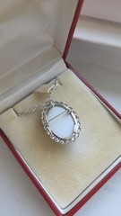 Vintage Celebrity 12k GF MOP Cameo Necklace NOSVintage Sorrento Sterling