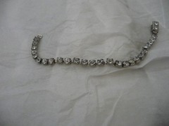 TENNIS SILVER TONE RHINESTONES 5 3/4”L 1/4” W BRACELET #23/23