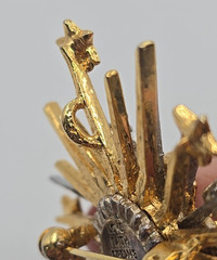 Vintage Angel Cherub Stars Mix Metal Rhinestone Starburst Brooch or Pendant 3″