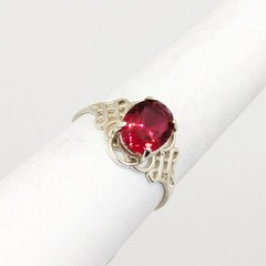 Vintage Elegant RING Silver 925 with Chic Bright Stone-size: 8.75US (18.5mm)| #7