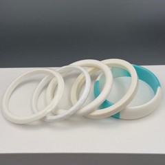 Vintage Plastic Bangle Bracelet Stack Set Aqua White Lucite