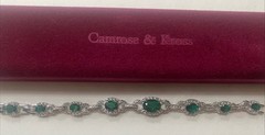 Camrose & Kross Jackie Kennedy Emerald And Silver Oval Link Bracelet JBK