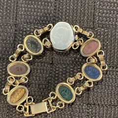 Vtg Belle Designs Scarab Bracelet Watch Gold Tone Quartz New Battery Works 7”