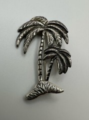 Vintage Sterling Silver Palm Tree Brooch 4.5cm BB9