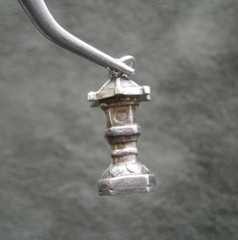 Japanese Tenka Chaya-Gata Lantern Vintage Sterling Silver Charm Pendant 2.0g