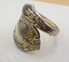 Vintage William Rogers Oneida Silver-Plate Spoon Wrap Ring size 7.25 Adjustable