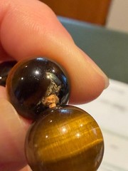 Vintage Chinese Export Hand Knotted Tiger ‘s Eye 11-12 mm Heavy Beaded Necklace
