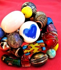 BRACELET BOHO BEADED MEMORY WIRE CUFF GLASS METAL ACRYLIC MULTI-COLOR ADJUSTABLE