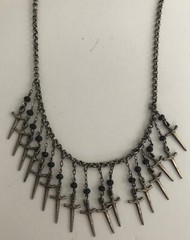 NWT Robert Lee Morris Elizabeth & James Sterling Dagger Necklace W/Pouch $595