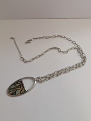 Vintage 26-In Albalone Shell Necklace