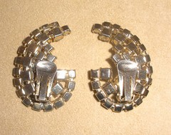 Juliana Climber Earrings in Aurora Borealis Stones in a Paisley Design by D & E