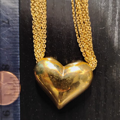 Heart Shape Pendant Necklace Multiple Chain Adjustable Brass Style Metal